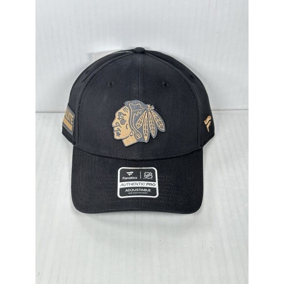 Fanatics NHL Chicago Blackhawks Military Appreciation Adjustable Black Hat NWT - Picture 1 of 5